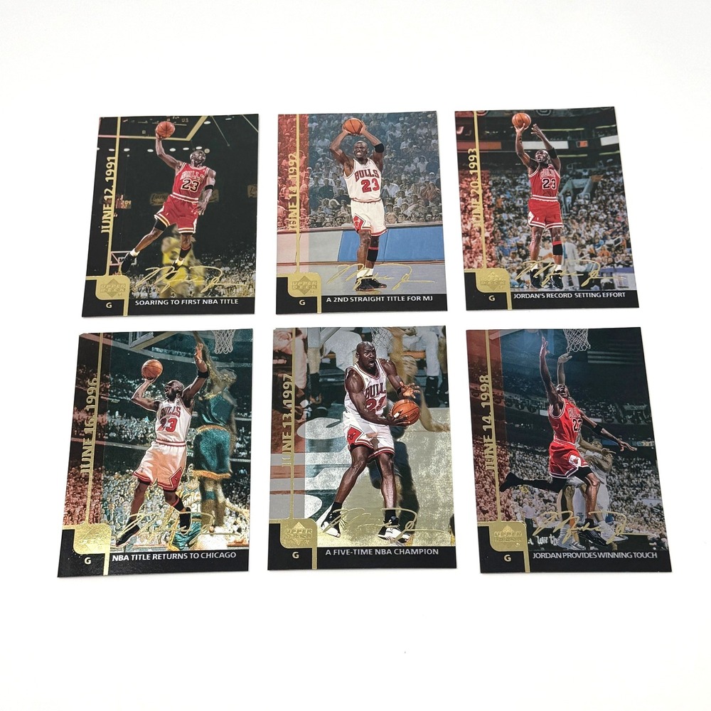 Michael Jordan 1999 Upper Deck Gatorade Promo Oversized Card Set MJ1-MJ6